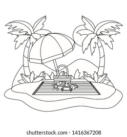 Summer and vacation icon set design