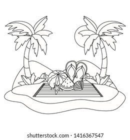 Summer and vacation icon set design