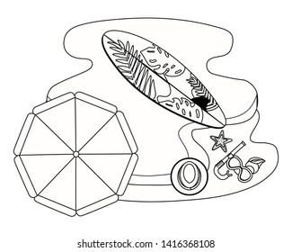 Summer and vacation icon set design