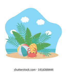 Summer and vacation icon set design
