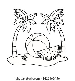 Summer and vacation icon set design