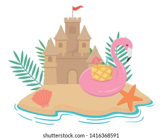 Summer and vacation icon set design