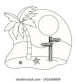 Summer and vacation icon set design