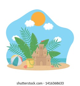 Summer and vacation icon set design