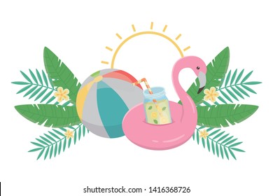 Summer and vacation icon set design