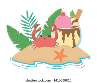 Summer and vacation icon set design
