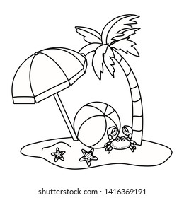 Summer and vacation icon set design