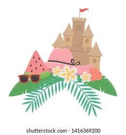 Summer and vacation icon set design