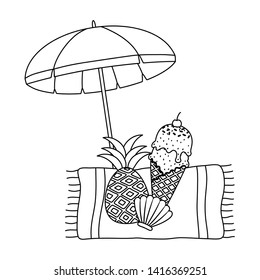 Summer and vacation icon set design
