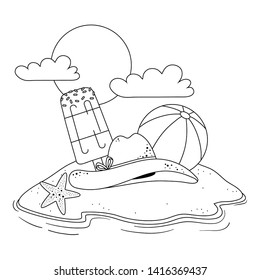 Summer and vacation icon set design