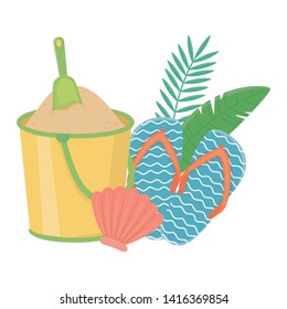 Summer and vacation icon set design