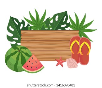 Summer and vacation icon set design