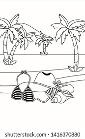 Summer and vacation icon set design
