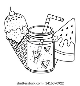 Summer and vacation icon set design