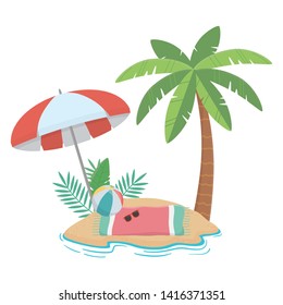 Summer and vacation icon set design