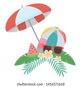 Summer and vacation icon set design
