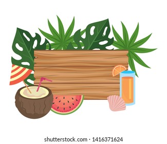 Summer and vacation icon set design
