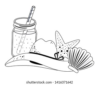 Summer and vacation icon set design