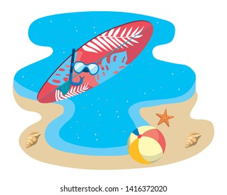 Summer and vacation icon set design