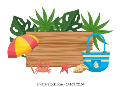 Summer and vacation icon set design