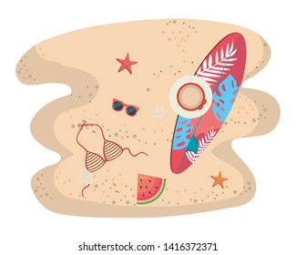 Summer and vacation icon set design