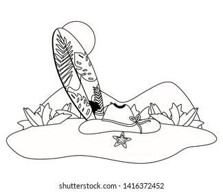 Summer and vacation icon set design