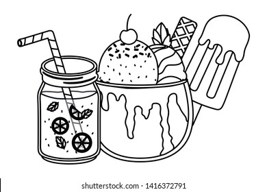 Summer and vacation icon set design