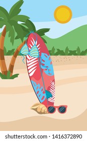Summer and vacation icon set design