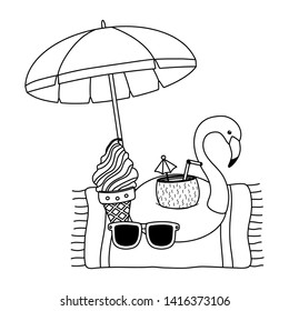 Summer and vacation icon set design
