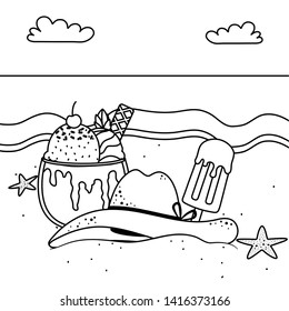 Summer and vacation icon set design
