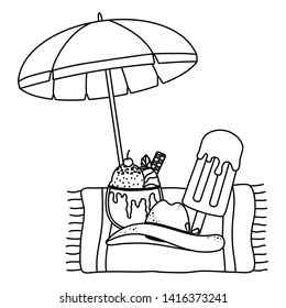 Summer and vacation icon set design
