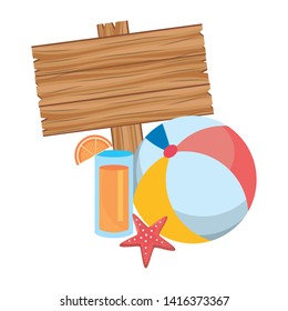 Summer and vacation icon set design