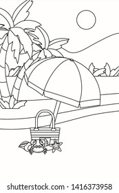 Summer and vacation icon set design