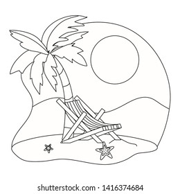 Summer and vacation icon set design
