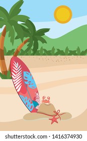 Summer and vacation icon set design