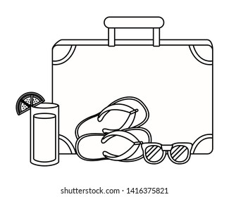 Summer and vacation icon set design