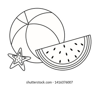 Summer and vacation icon set design