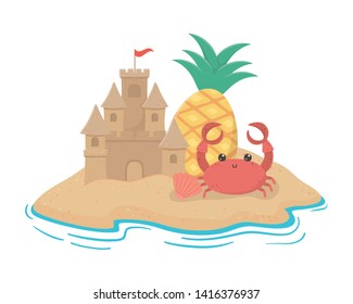 Summer and vacation icon set design