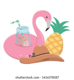 Summer and vacation icon set design