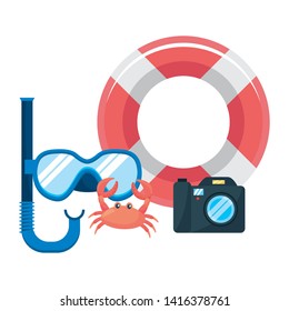 Summer and vacation icon set design