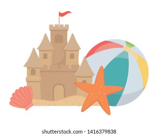 Summer and vacation icon set design
