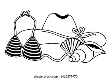 Summer and vacation icon set design
