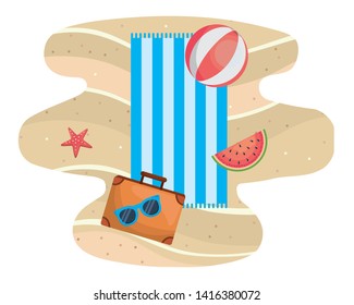Summer and vacation icon set design