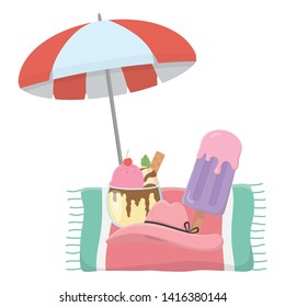 Summer and vacation icon set design