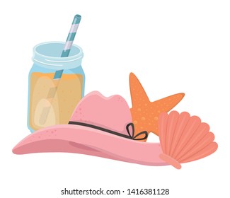Summer and vacation icon set design