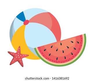 Summer and vacation icon set design