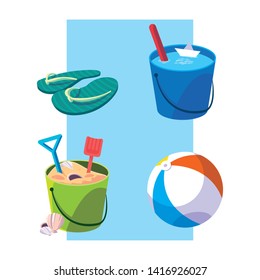 Summer and vacation icon set design