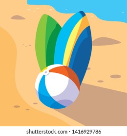 Summer and vacation icon set design