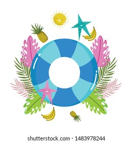 Summer and vacation icon set design