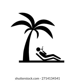 Sommer Urlaub Icon Vektor. Sommerferiensymbol. Ideal für Sommerpromotionen, Reise-Apps, Tourismus-Websites, Poster, soziale Medien und saisonale Designprojekte